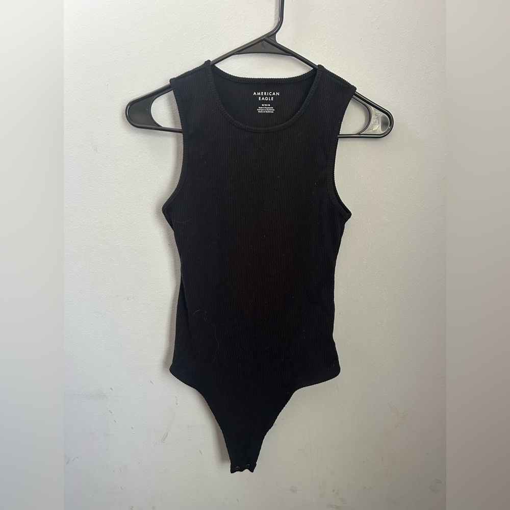 American Eagle Outfitters Classic Black Ribbed Bodysuit